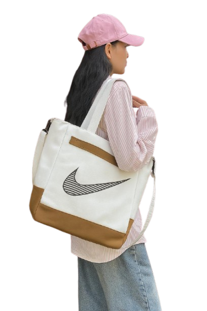 Nike Beige & Brown Sports Tote Bag