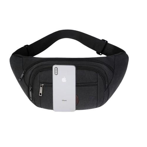 Unisex Black Crossbody Waist Bag