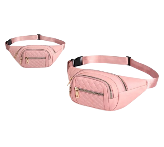 Women’s Quilted Pink Waist Bag
