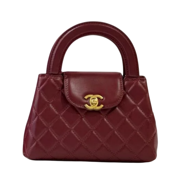 Chanel Nano Kelly Top Handle - Burgundy