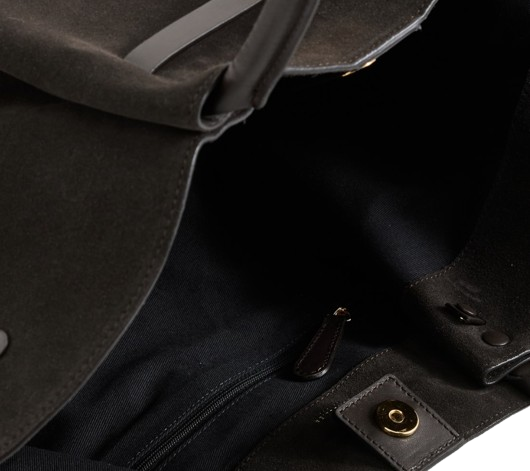 DeMellier Midi New York Tote Bag — Black Suede