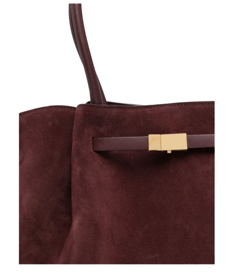 DeMellier Midi New York Tote Bag — Burgundy Suede