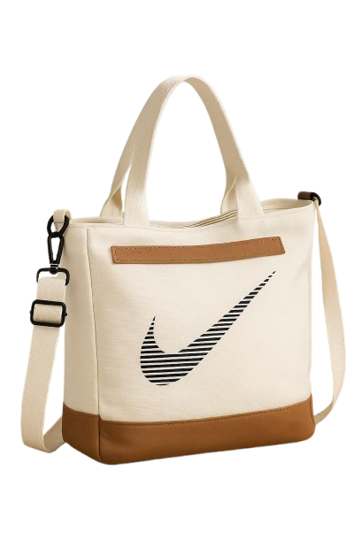 Nike Beige & Brown Sports Tote Bag