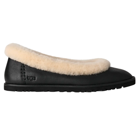 UGG Zora Leather Ballet Flat - Black