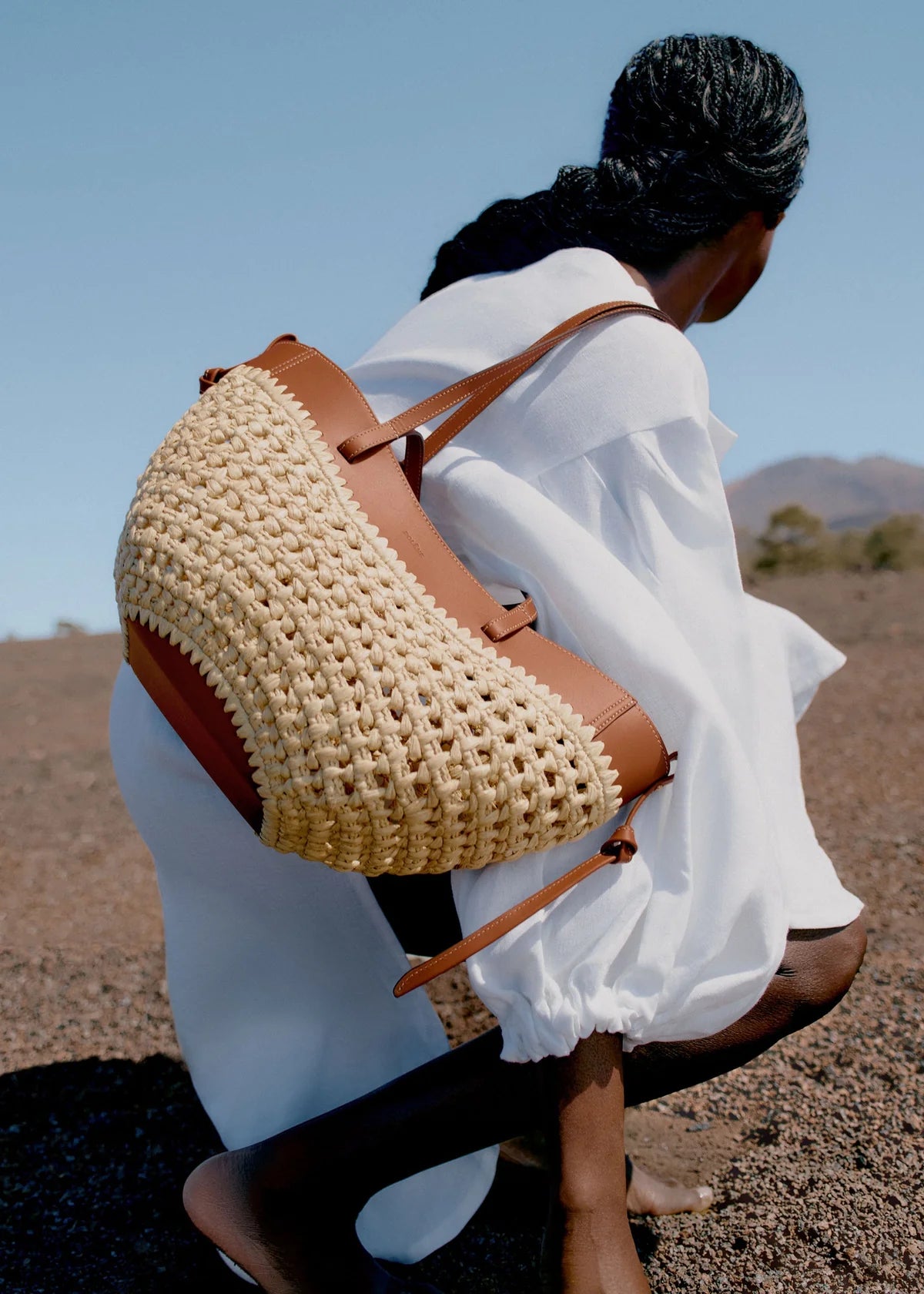 Polène Cyme woven raffia