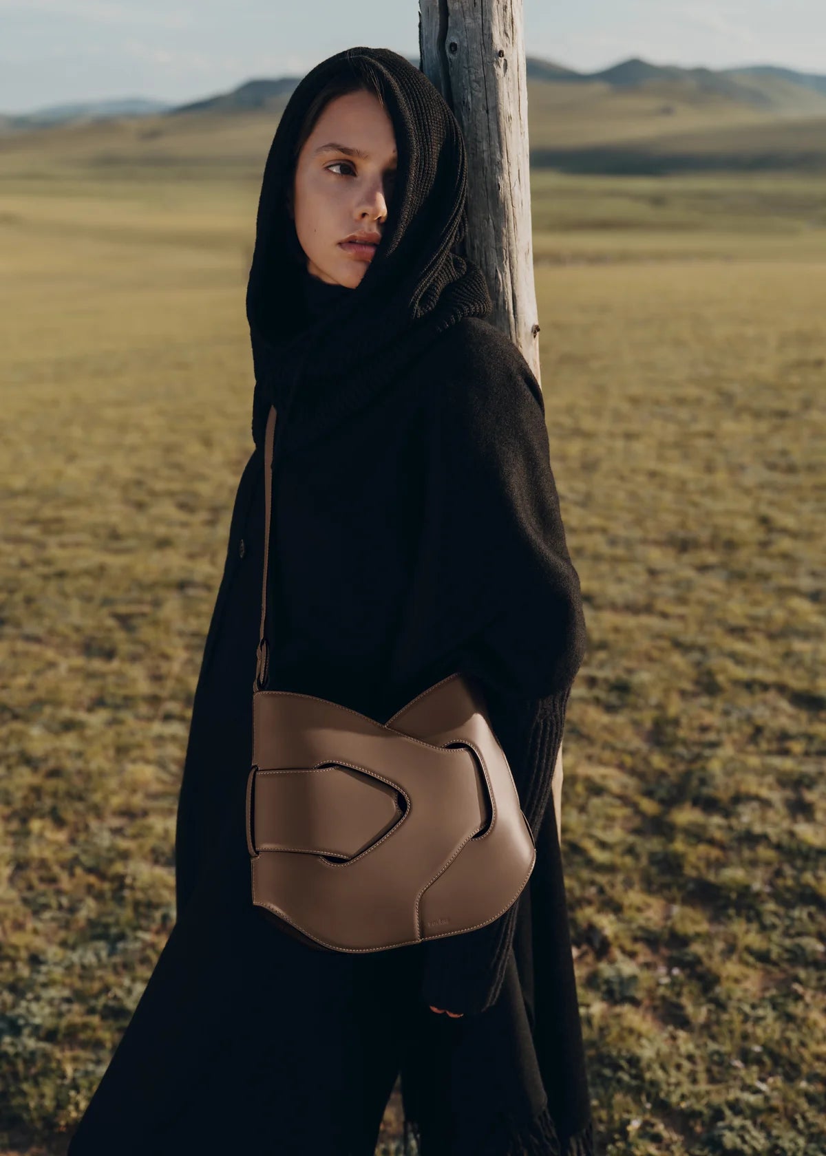 Polène Nodde Hobo bag - Taupe
