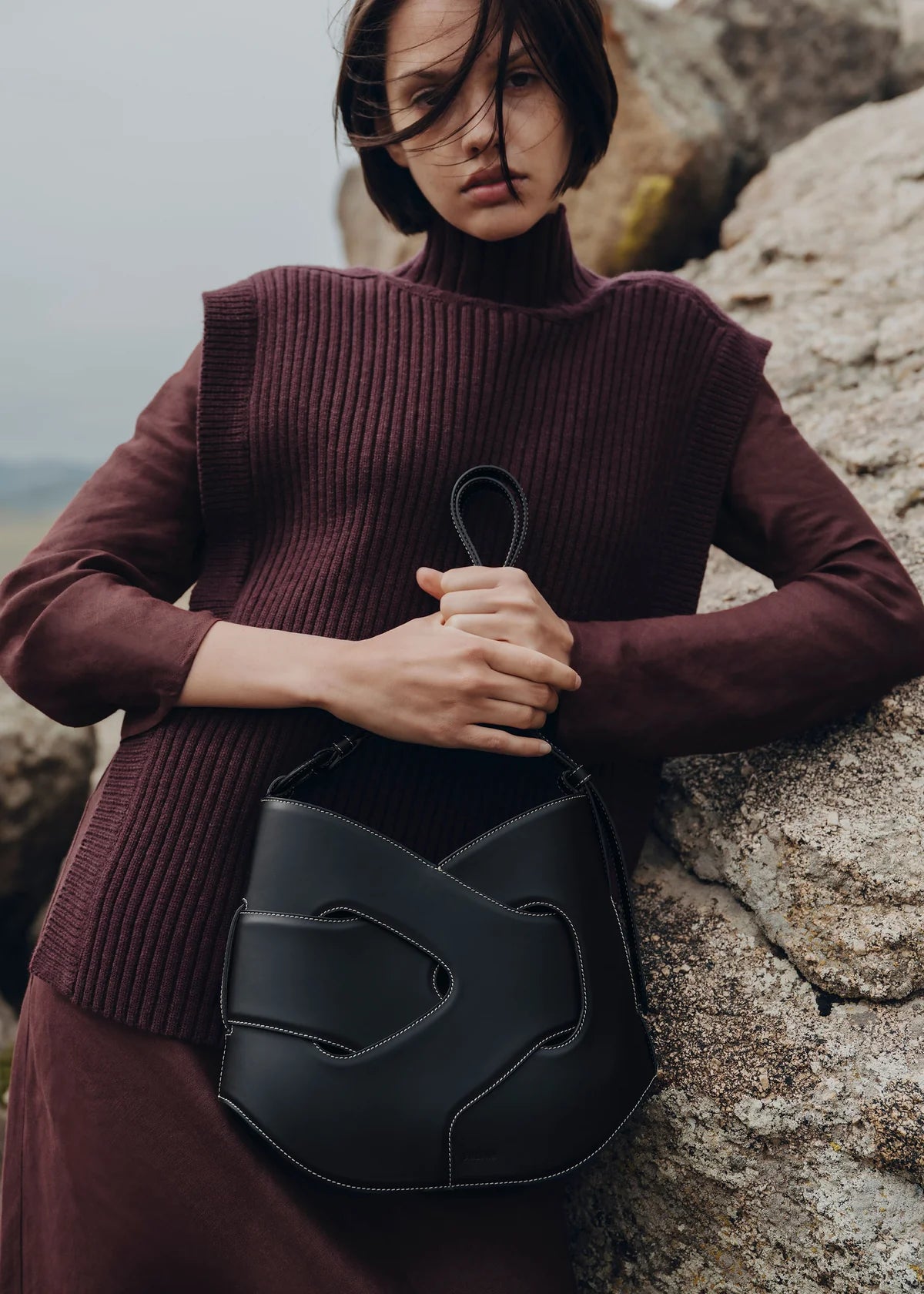 Polène Nodde Hobo bag - Black