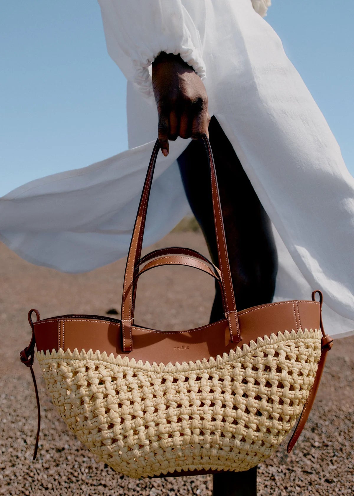 Polène Cyme woven raffia