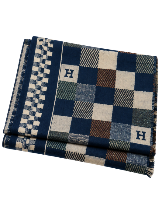 Hermes Block Scarf - Navy