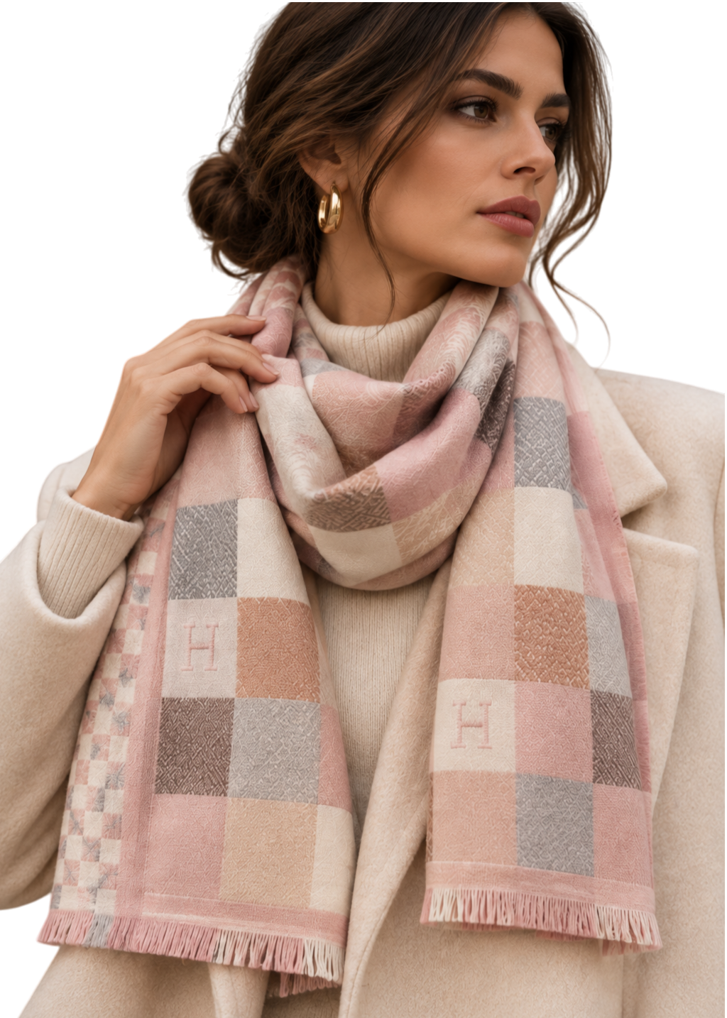 Hermes Block Scarf - Pink