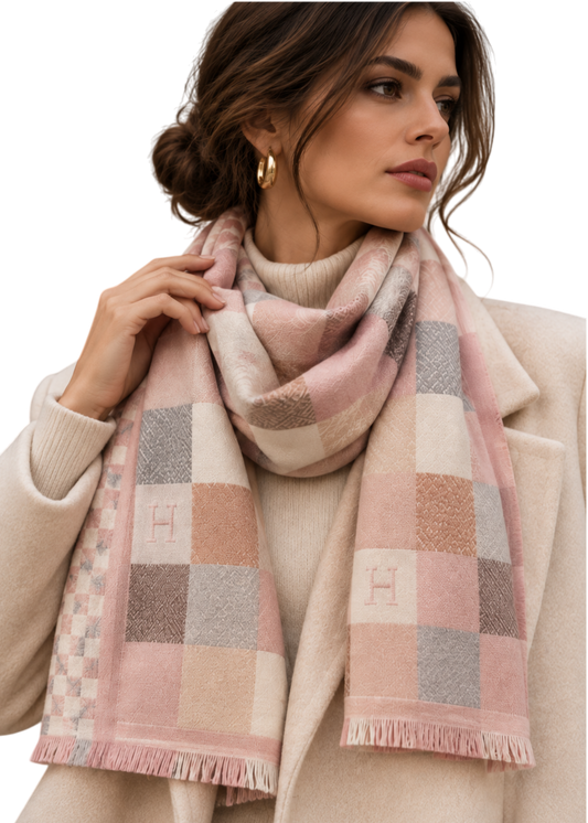 Hermes Block Scarf - Pink