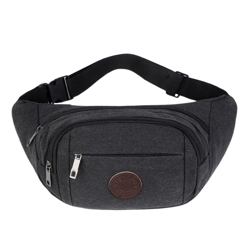 Unisex Black Crossbody Waist Bag