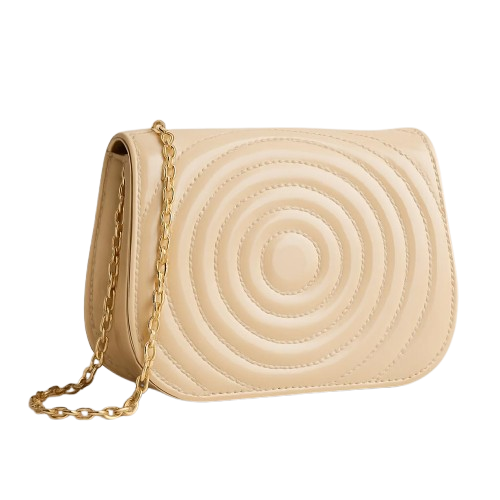 Beige Leather Shoulder Bag
