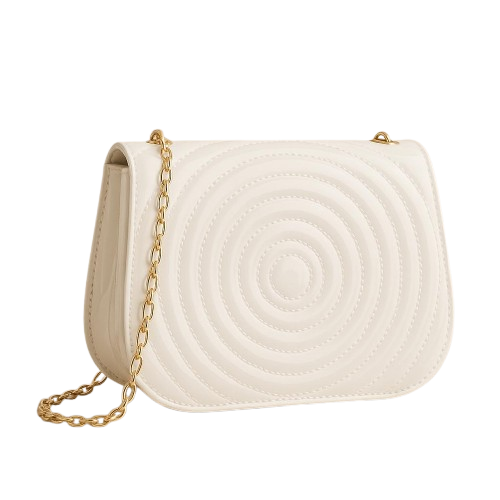 Elegant White Leather Shoulder Bag