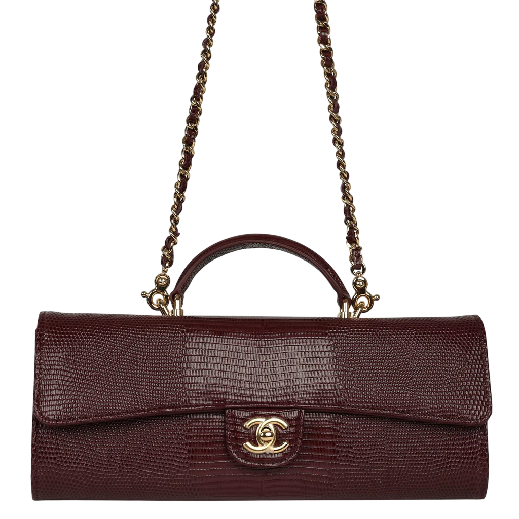 Chanel Long Top Handle Clutch - Brown
