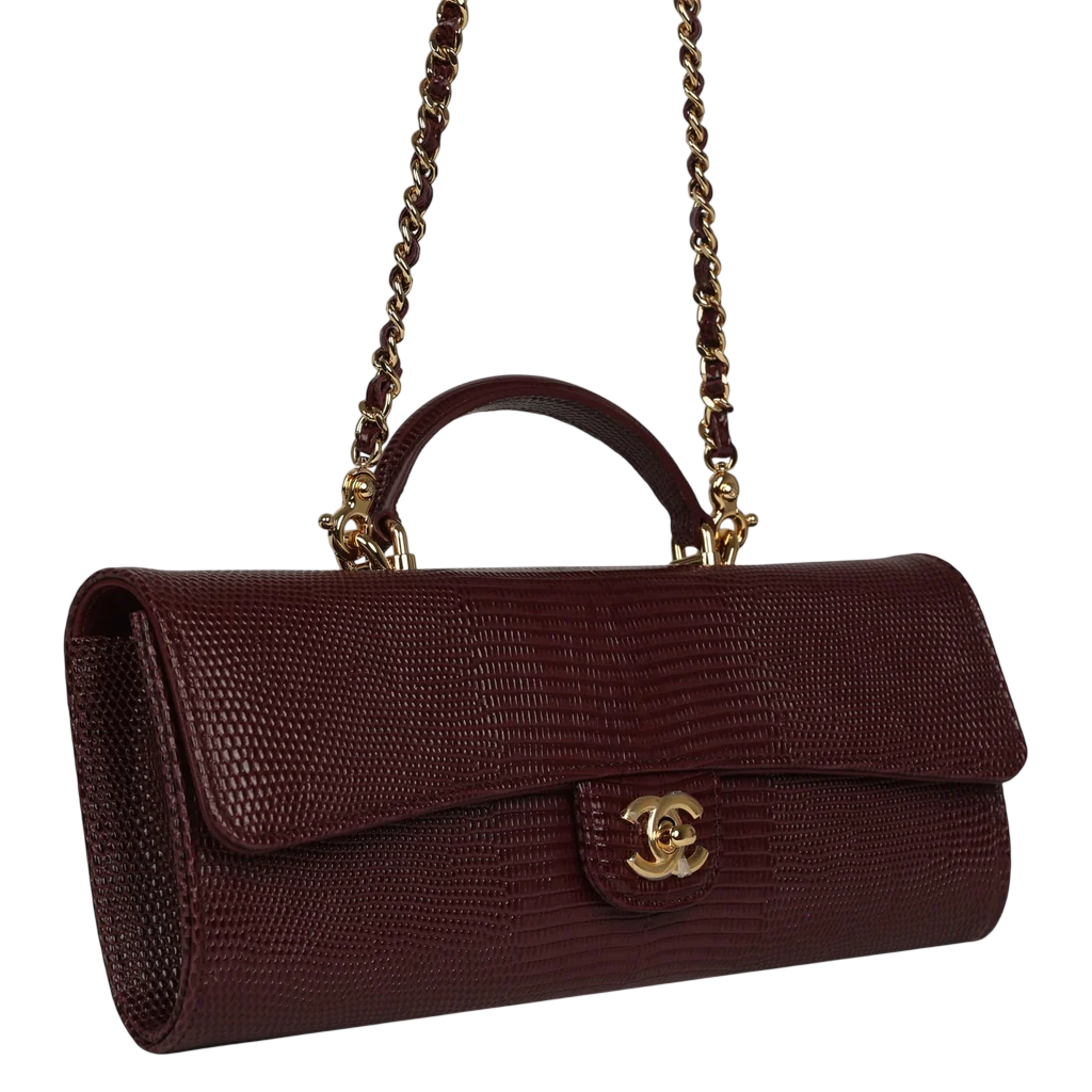Chanel Long Top Handle Clutch - Brown