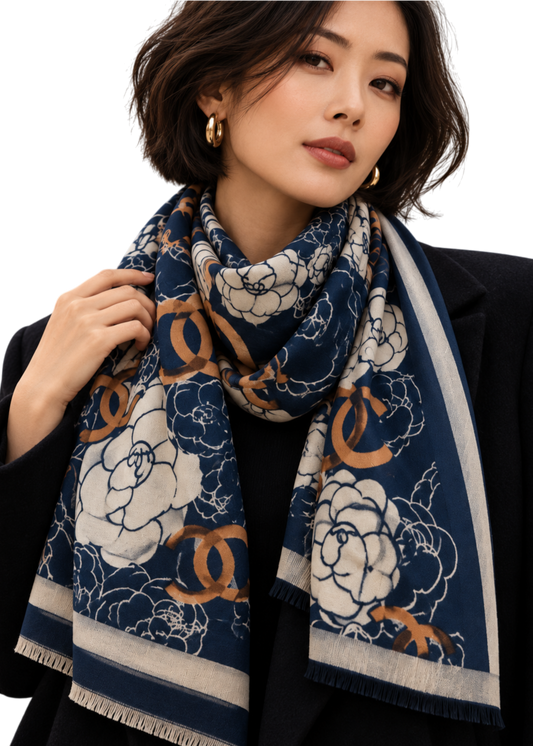 Chanel Scarf - Navy