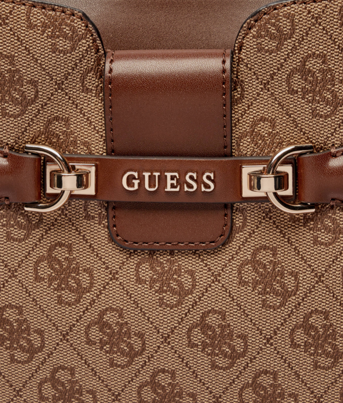 Guess Nolana Girlfriend Satchel - Latte logo/Brown