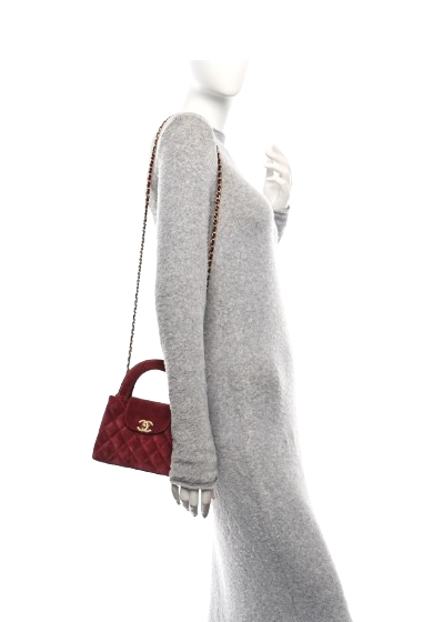 Chanel Velvet mini top handle bag - Burgundy