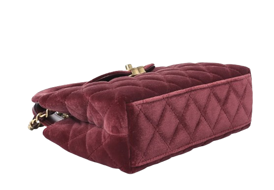 Chanel Velvet mini top handle bag - Burgundy