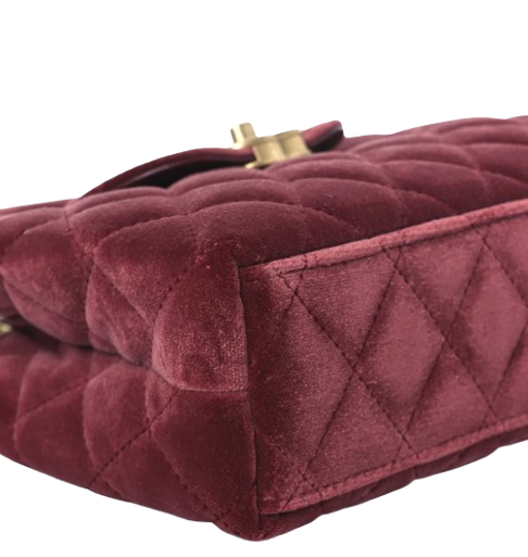 Chanel Velvet mini top handle bag - Burgundy