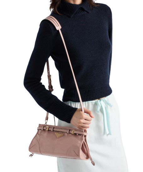 Prada Bonnie Leather Shoulder Bag - Lily of the Valley