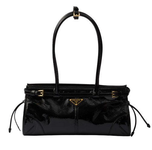 Prada Bonnie Leather Shoulder Bag - Black