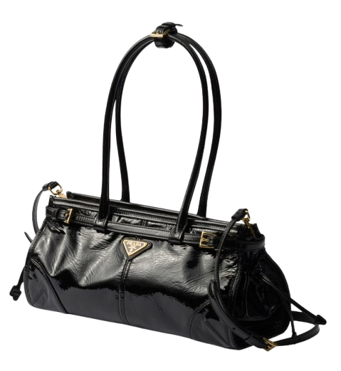 Prada Bonnie Leather Shoulder Bag - Black