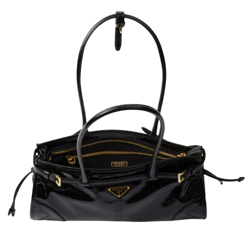 Prada Bonnie Leather Shoulder Bag - Black
