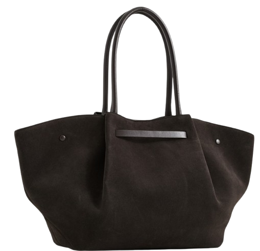DeMellier Midi New York Tote Bag — Black Suede