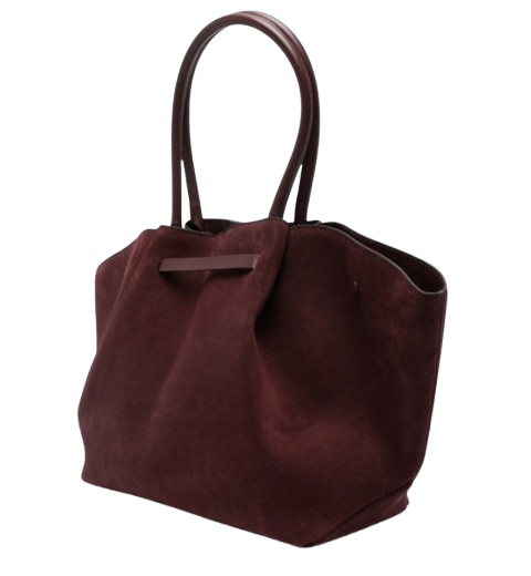 DeMellier Midi New York Tote Bag — Burgundy Suede