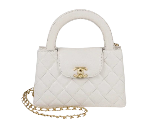 Chanel Nano Kelly Top Handle - White
