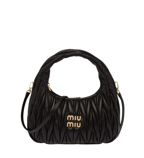 Miu Miu Wander Matelassé Hobo Bag - Black