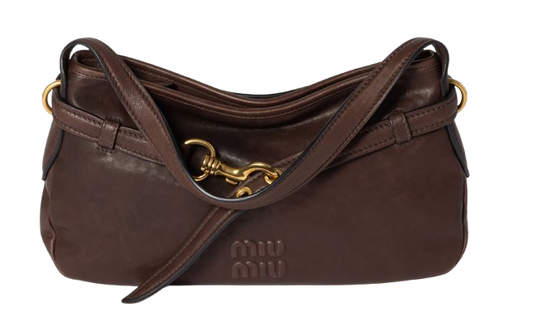 Miu Miu Aventure nappa leather shoulder bag - Brown