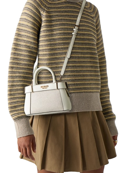 Guess Anadela Mini Satchel - White/Taupe