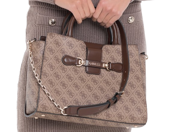 Guess Nolana Girlfriend Satchel - Latte logo/Brown
