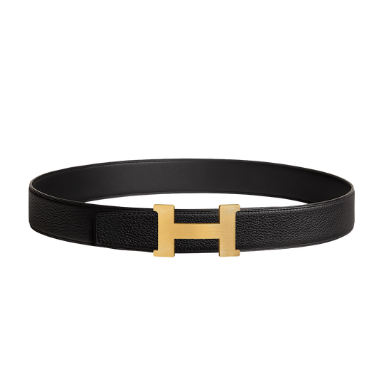 Hermès Leather H Belt [32mm] - Gold/Black