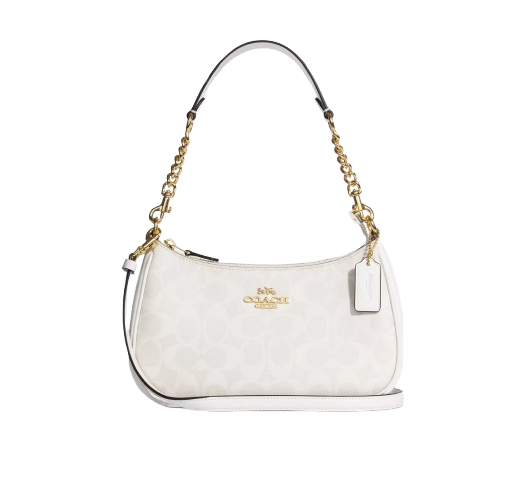Coach Teri Shoulder Bag – Chalk Signature Canvas