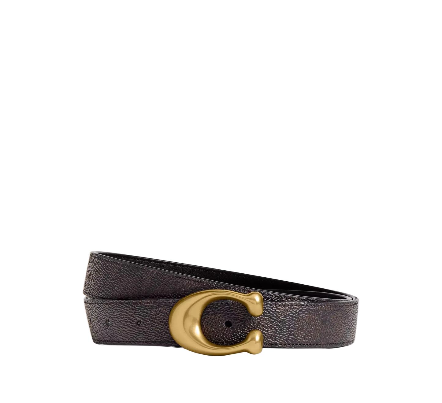 Coach Sculpted C Buckle Reversible Belt - Black