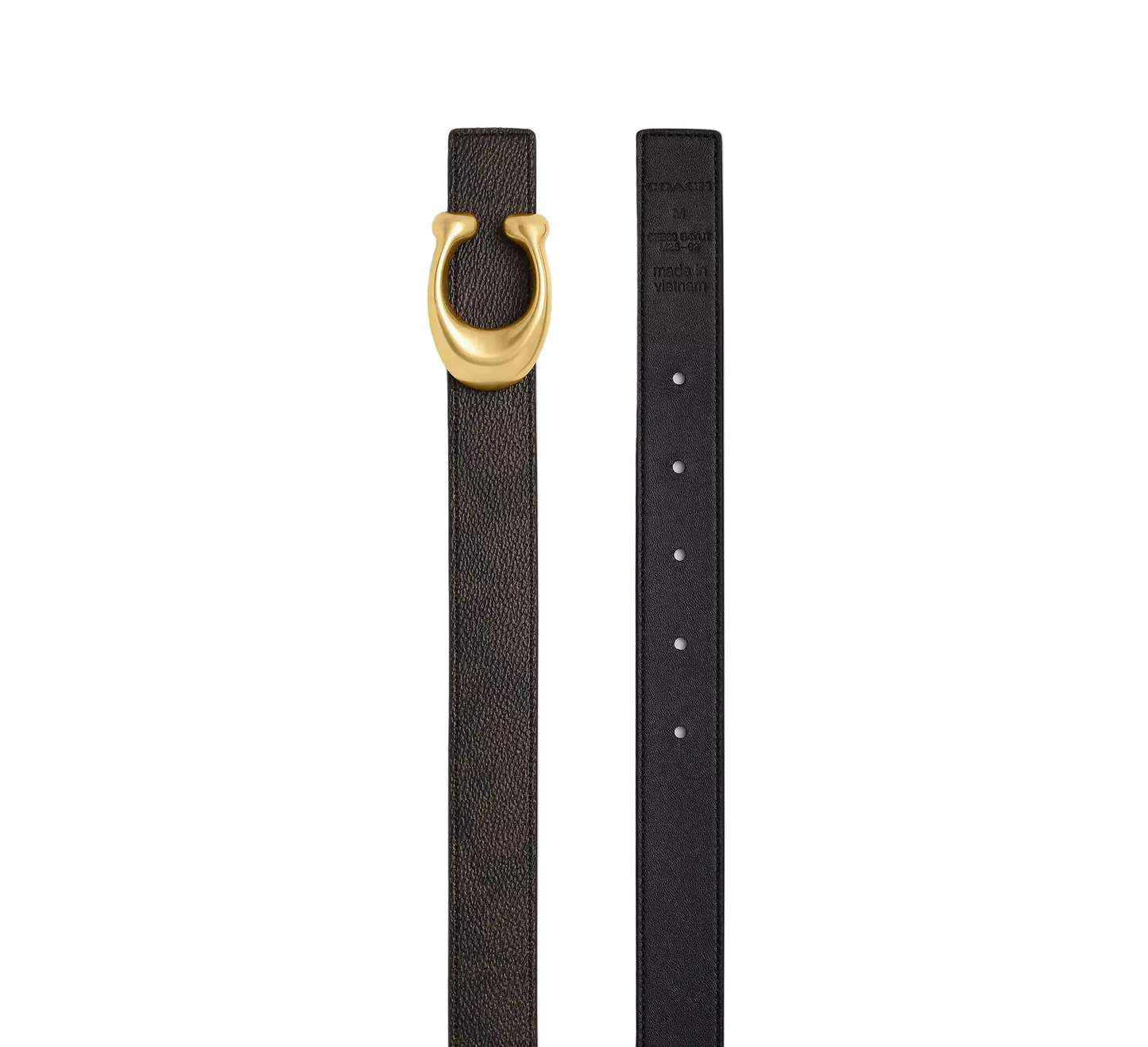 Coach Sculpted C Buckle Reversible Belt - Black