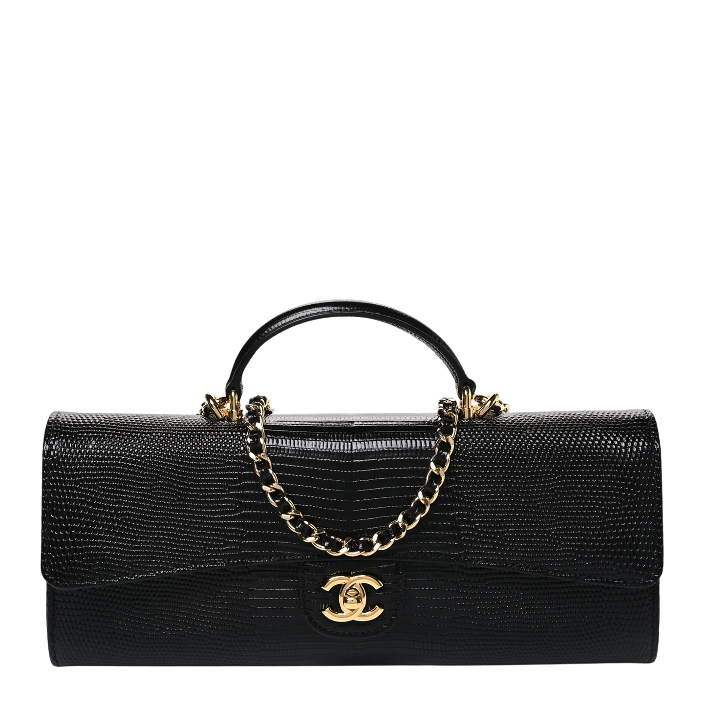 Chanel Long Top Handle Clutch - Black
