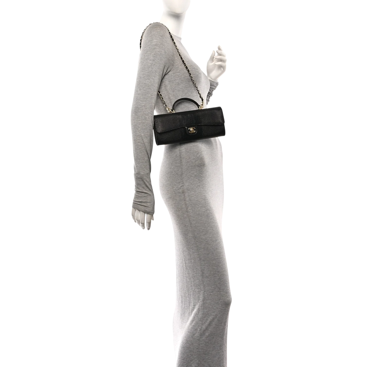 Chanel Long Top Handle Clutch - Black