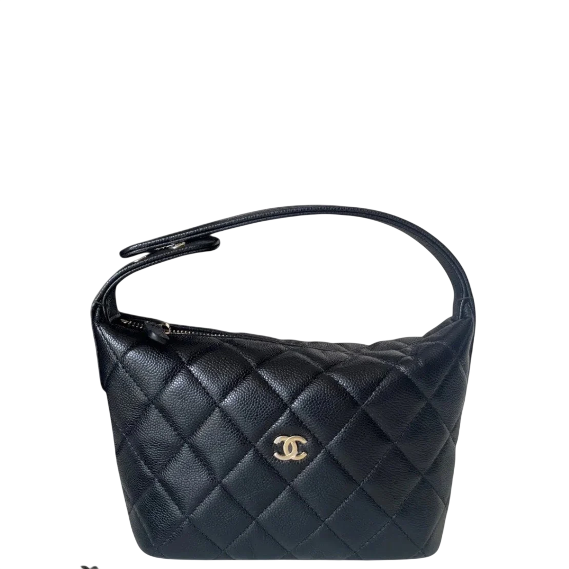 Chanel Quilted Hobo Clutch Bag - Black
